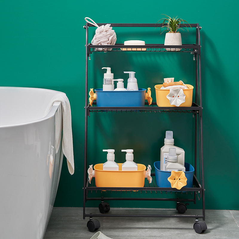 Flower-handled portable storage basket, cosmetics and snacks storage basket, large-capacity living room desktop storage box Application Scenario