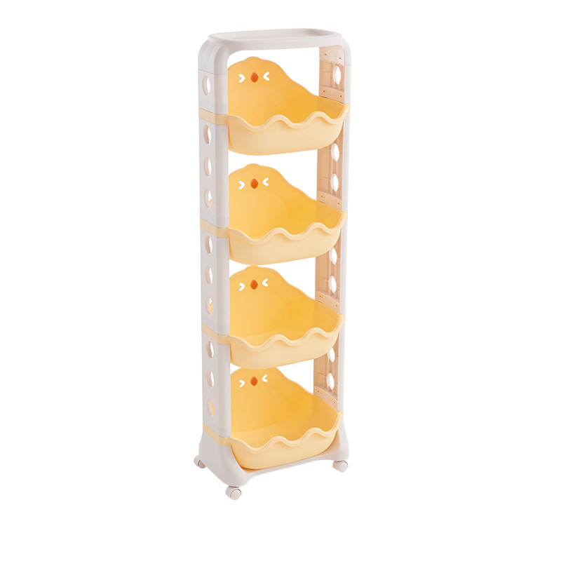 Multi-layer storage rack, kitchen and bathroom plastic roller storage basket, children's cartoon toy organizing rack Item Picture