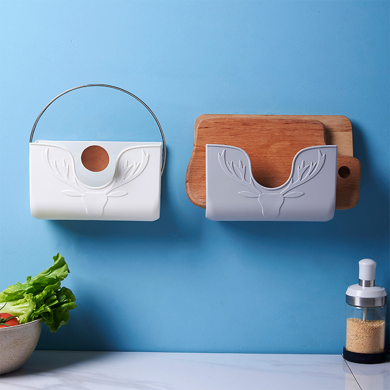 Kitchen storage rack, pot lid rack, fashionable non-drilling, bathroom tissue storage rack, multi-functional cutting board rack Application Scenario