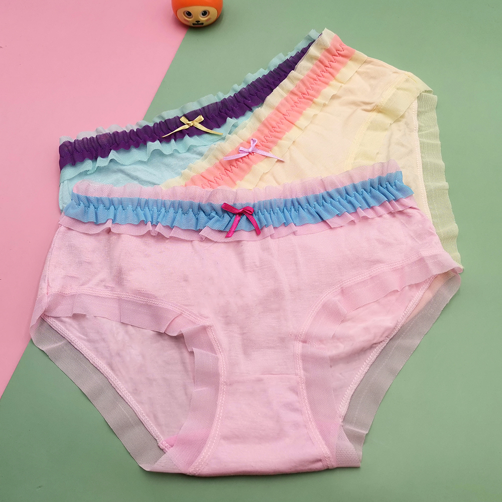 Girls bow low-rise panties Girls student shorts Briefs 5620
