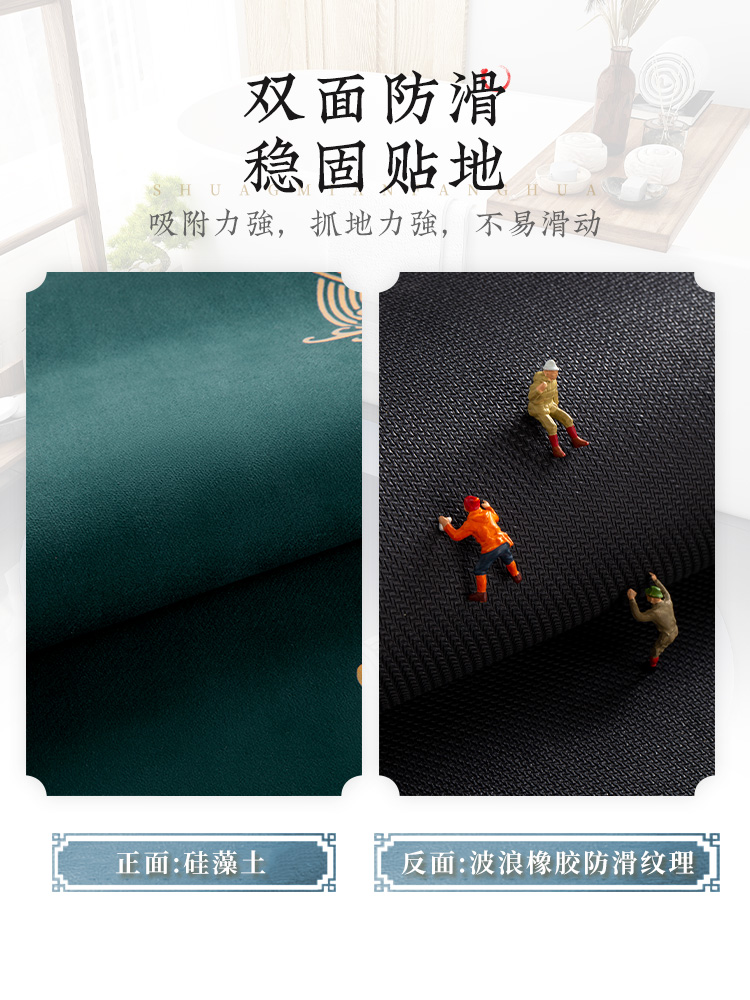 Diatom mud soft absorbent mat, anti-slip floor mat for bathroom door, household floor mat for bathroom, toilet carpet for washroom Specification image