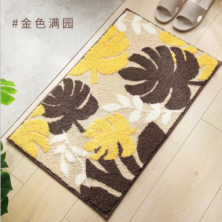 Bathroom absorbent floor mat, bathroom door mat, green door mat, household bathroom anti-slip foot mat, door carpet Specification image