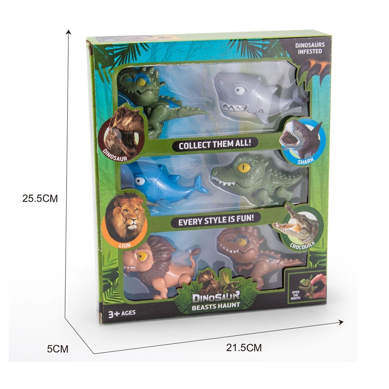Cross-border finger dinosaur toys, mouth-opening Tyrannosaurus rex model ornaments, gifts, animal shark and lion dolls wholesale Application Scenario