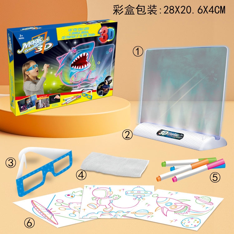 Cross-border Magic Drawing Board Creative 3D children's writing, drawing, doodling board, drawing board toy h Application Scenario