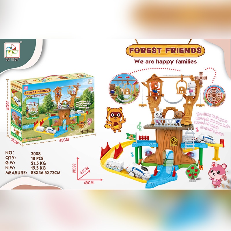 Children's house play toys, tree house track set, multi-storey house scene construction, boys and girls' fun little paradise Application Scenario