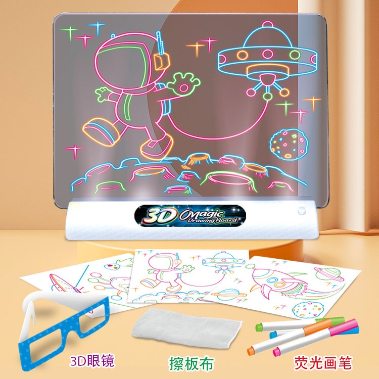 Cross-border Magic Drawing Board Creative 3D children's writing, drawing, doodling board, drawing board toy h Specification drawing