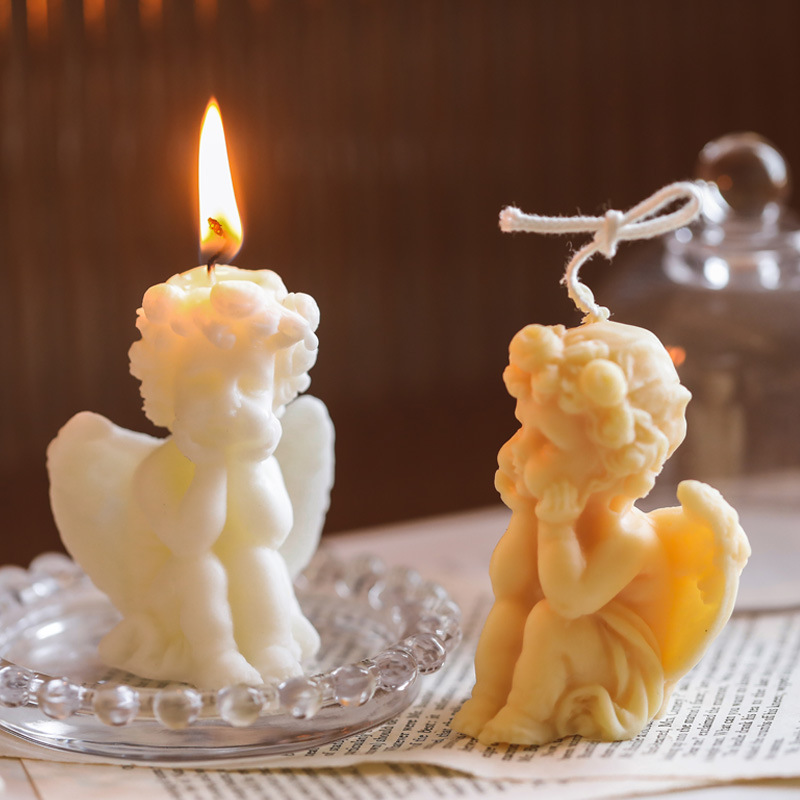 Christmas Angel soy wax white beeswax creative vintage decoration pieces living room interior long-lasting aromatreatment candle wholesale