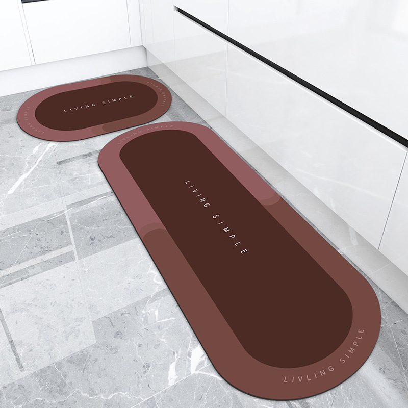 Customized diatom mud soft absorbent kitchen floor MATS, foot MATS, anti-slip carpets for bathroom doors and toilets, and home bathroom fixtures