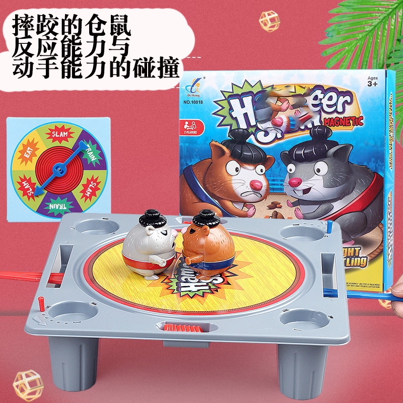 Novel hamster sumo, children's double wrestling match, video game, parent-child gathering, interactive battle board game toys wholesale details Picture