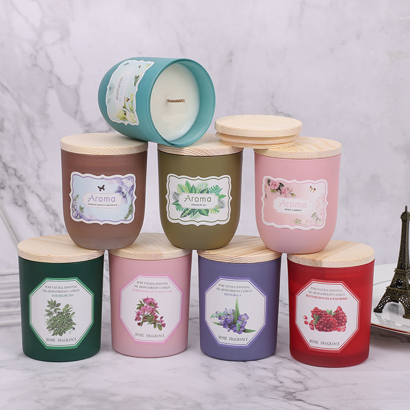 香薰蜡烛杯 精油植物熏香礼盒香氛安生日眠净化空气 家居摆件除臭