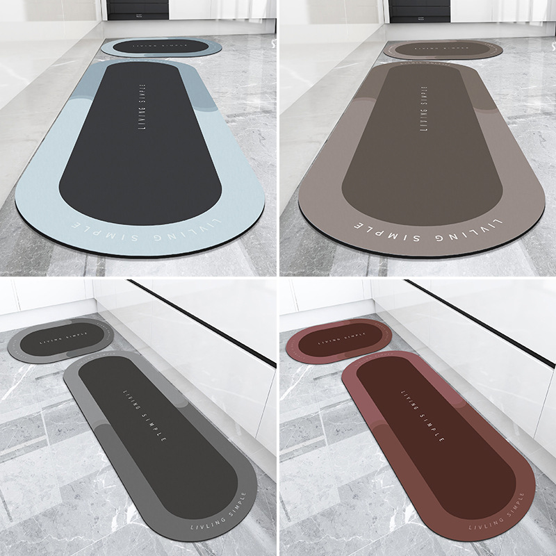 Customized diatom mud soft absorbent kitchen floor MATS, foot MATS, anti-slip carpets for bathroom doors and toilets, and home bathroom fixtures details Picture