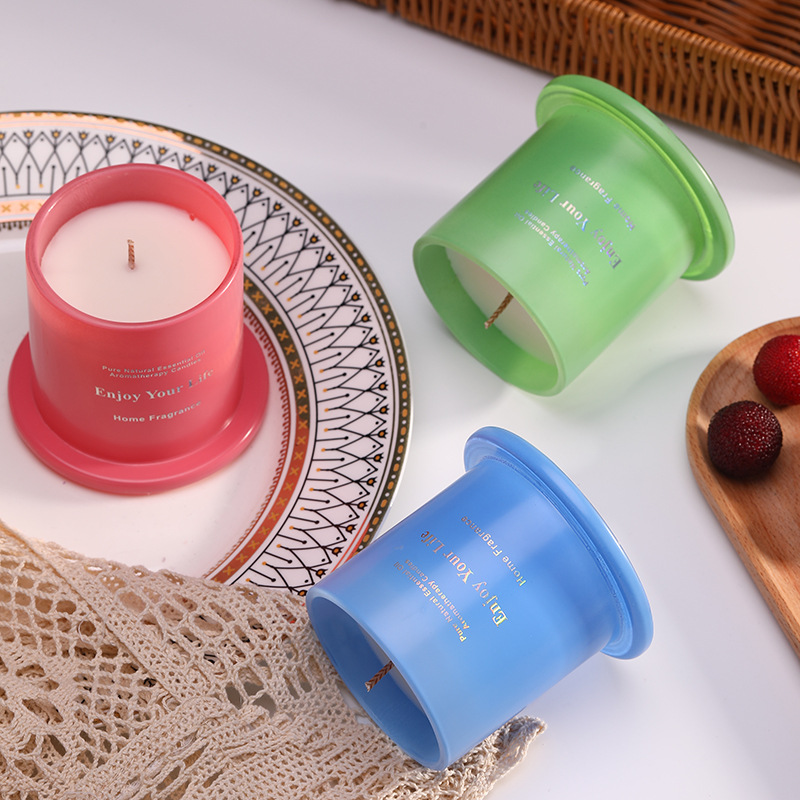 Scented candle gift box set creative glass wax soybean wax plant wax wholesale with hand gift manufacturers direct supply thumbnail