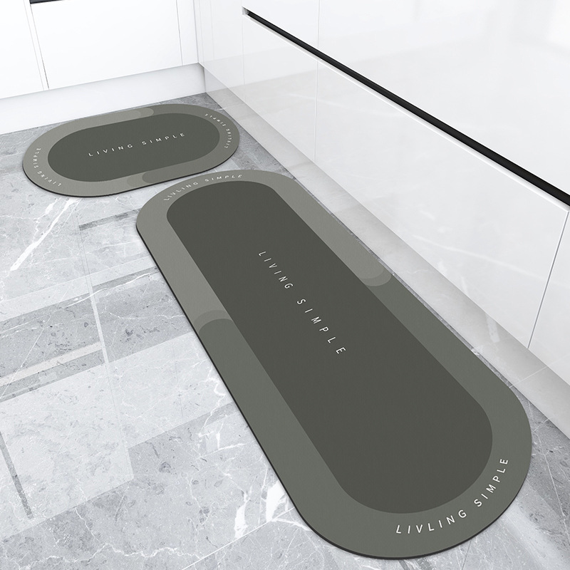 Customized diatom mud soft absorbent kitchen floor MATS, foot MATS, anti-slip carpets for bathroom doors and toilets, and home bathroom fixtures Specification image
