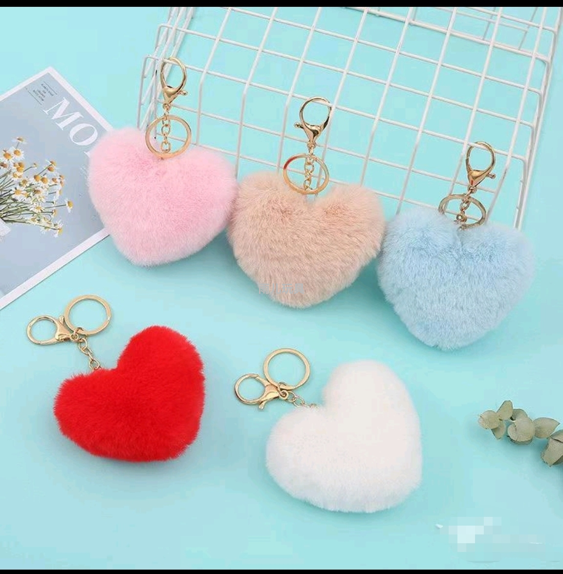 Valentine's Day pendants, heart-shaped plush toys, keychains, Maomao heart-shaped pendants, keychains, bags, keychains Item Picture