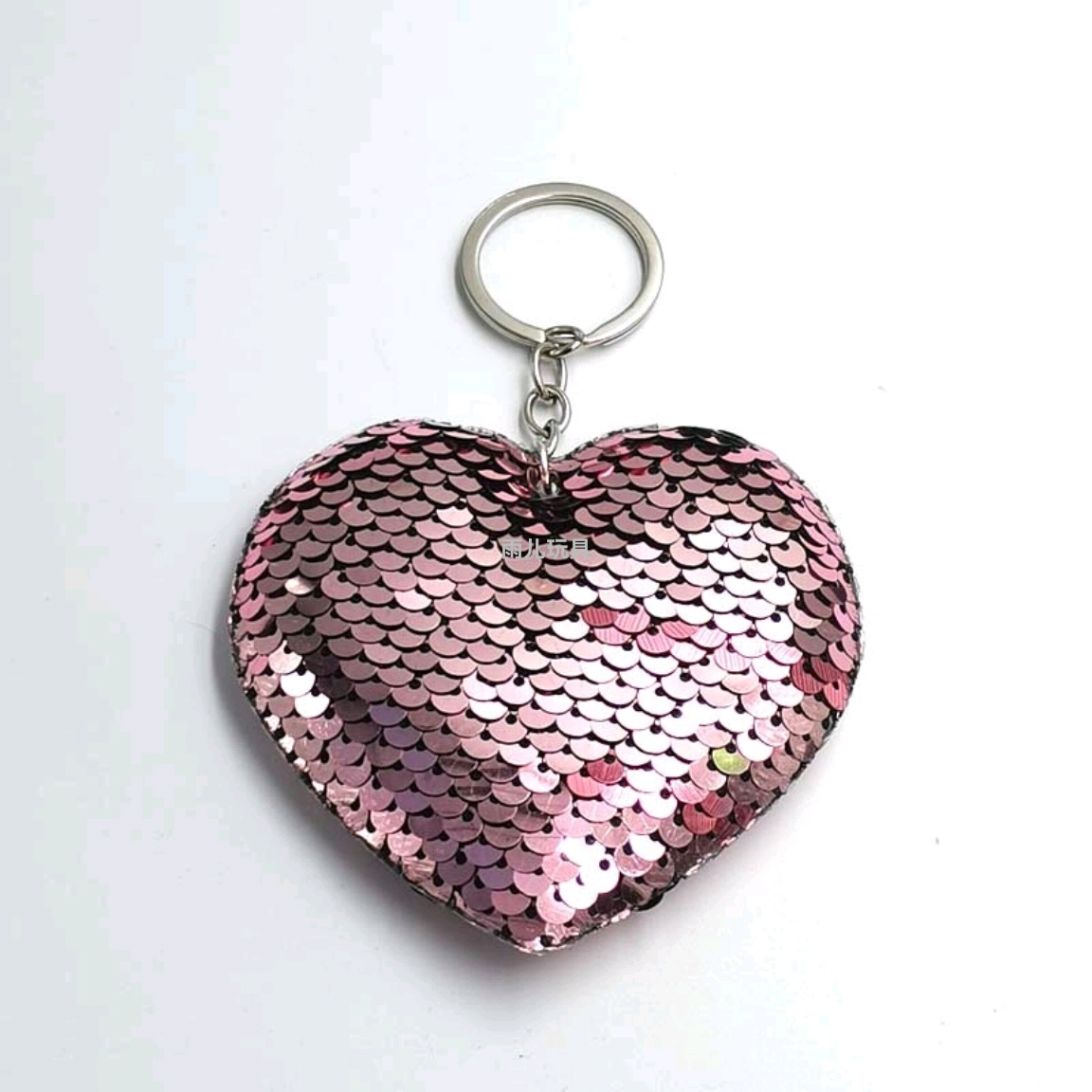 Valentine's Day Sequined keychain pendant bag pendant Double-sided flip sequined keychain heart pendant keychain Application Scenario
