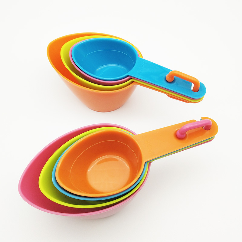 Plastic measuring cup and spoon set, kitchen baking measuring cup, milk tea shop tools, plastic measuring spoon details Picture