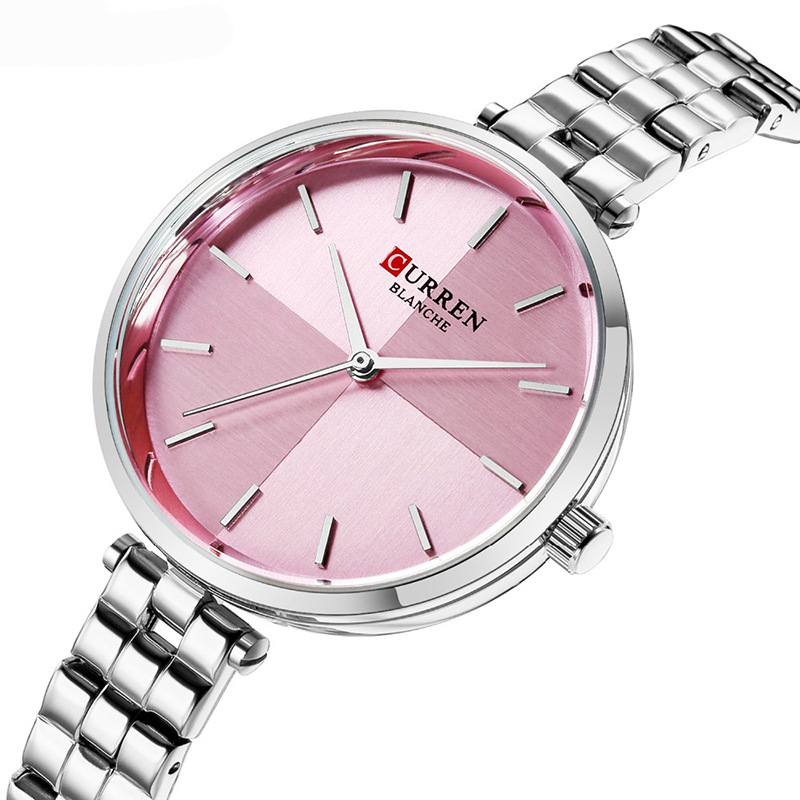 CURREN/卡瑞恩 9043石英手表时尚简洁表盘合金表带休闲女款腕表