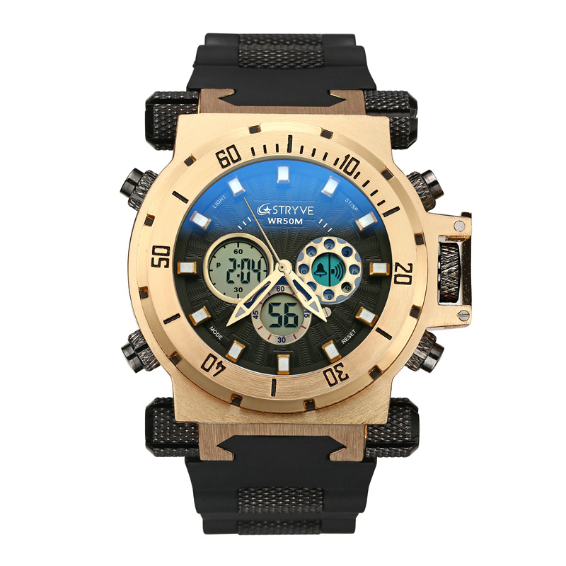 STRYVE Fashion Multi-functional waterproof sports Watch, dual-movement large dial, trendy outdoor watch S8015 details Picture