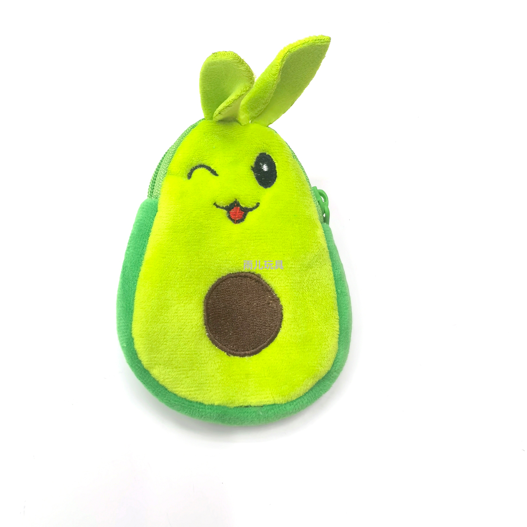 Plush coin purse, children's wallet, avocado coin purse, cartoon coin purse, embroidered avocado coin purse Item Picture