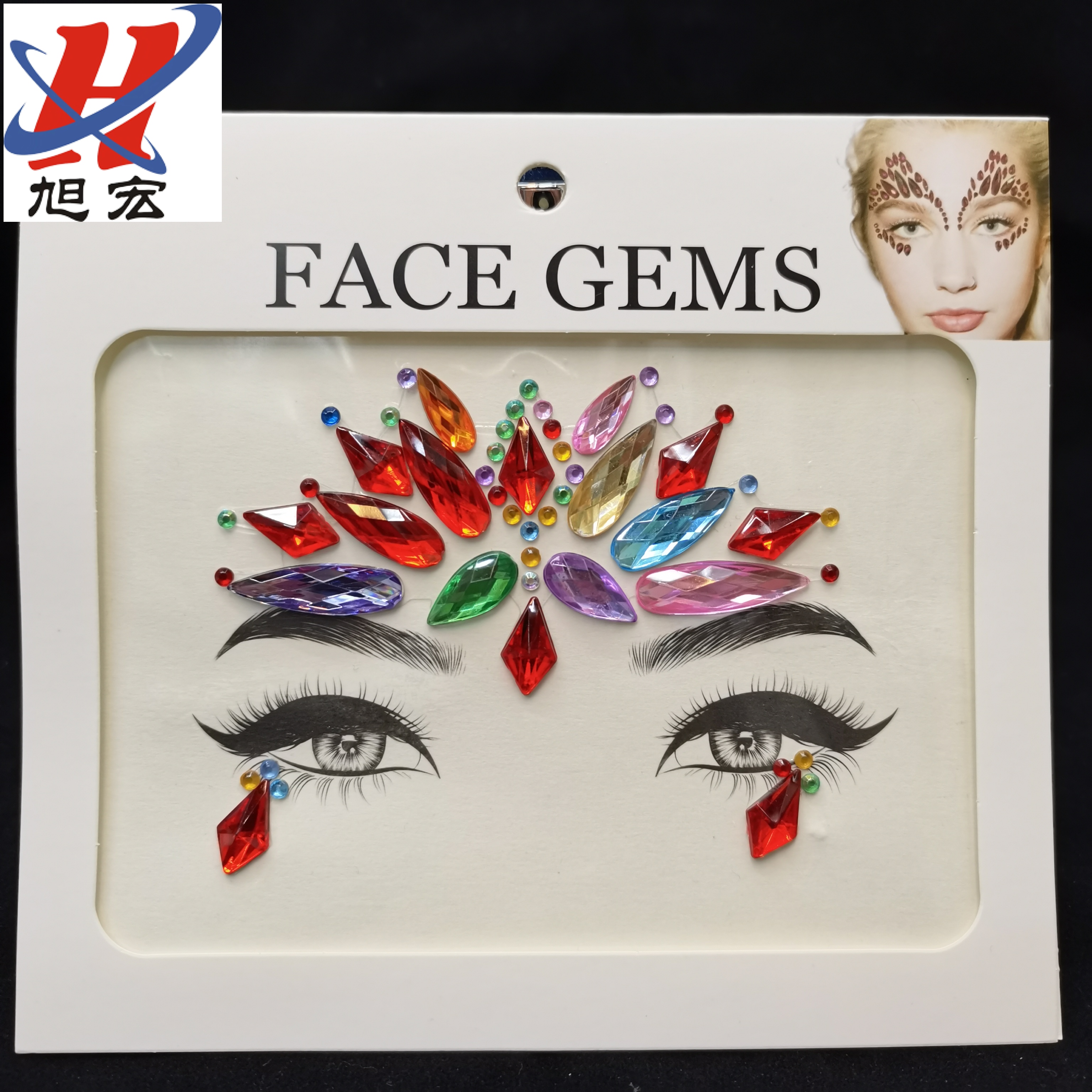 Manufacturers direct diamond face sticker new rhinestone sticker acrylic face sticker forehead sticker Tiktok face sticker