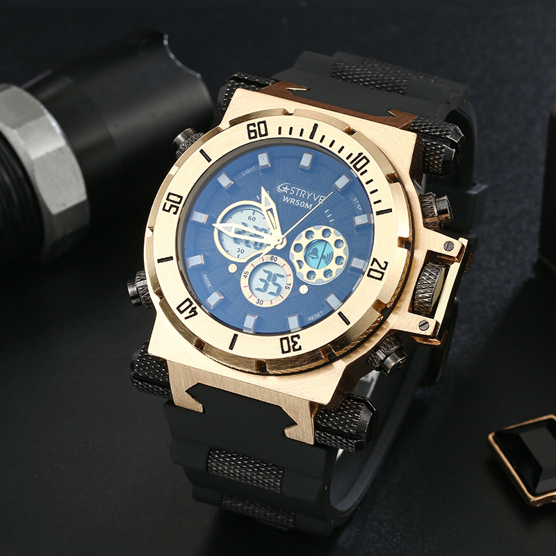STRYVE Fashion Multi-functional waterproof sports Watch, dual-movement large dial, trendy outdoor watch S8015 Specification image