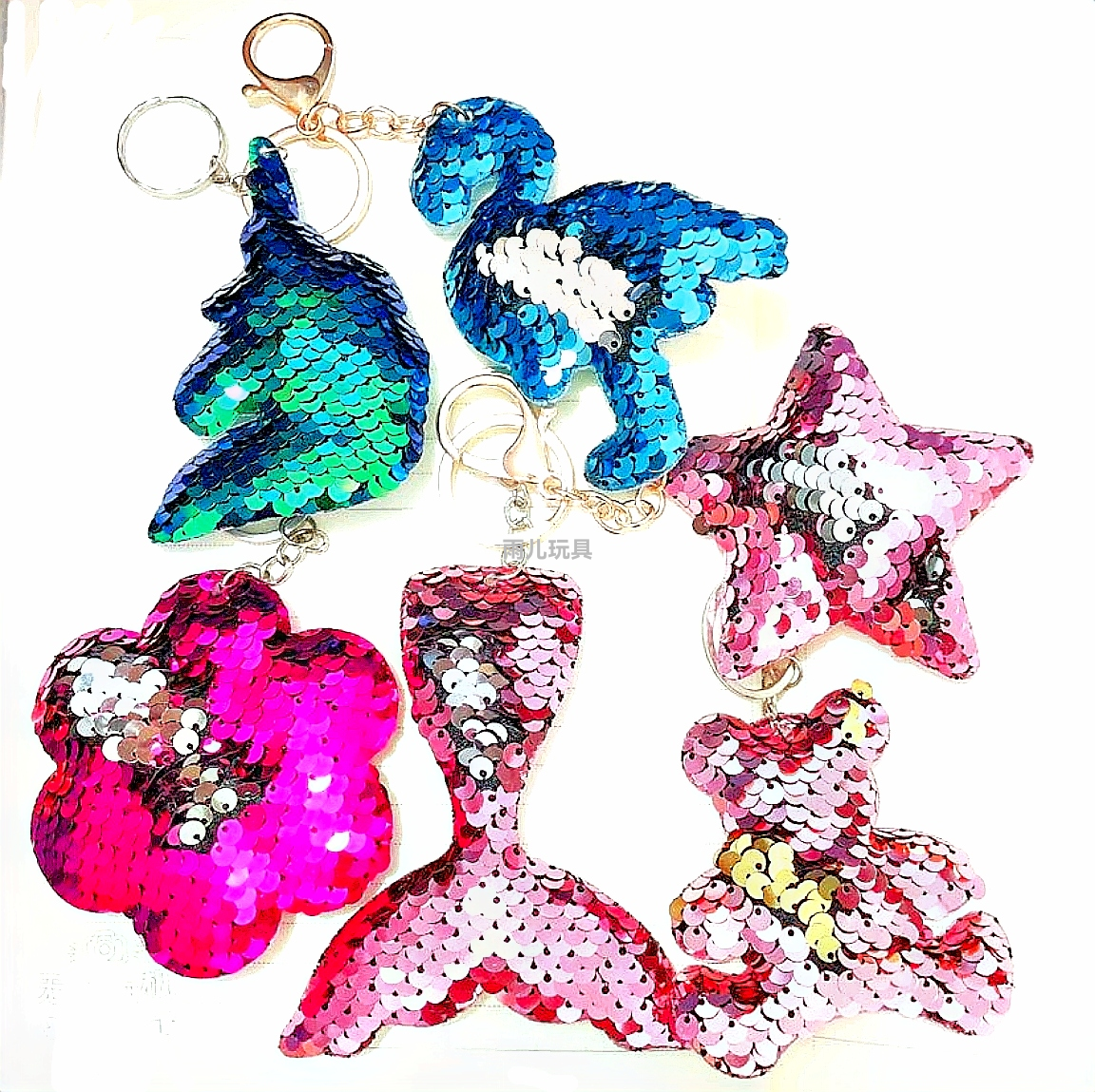 Sequin pendants, sequin keychains, sequin cartoon mobile phone pendants, sequin plush pendants, ultrasonic sequin gashapon full figure