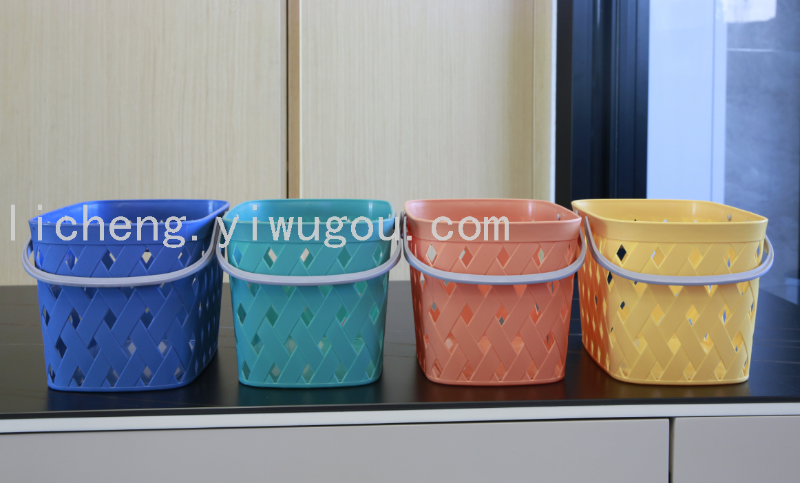 Hollowed-out cleaning storage basket, portable desktop storage basket details Picture