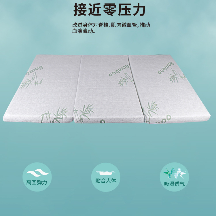 Memory foam slow rebound high-density folding sponge thin cushion thick mattress cm single person three-fold soft cushion dormitory Specification drawing