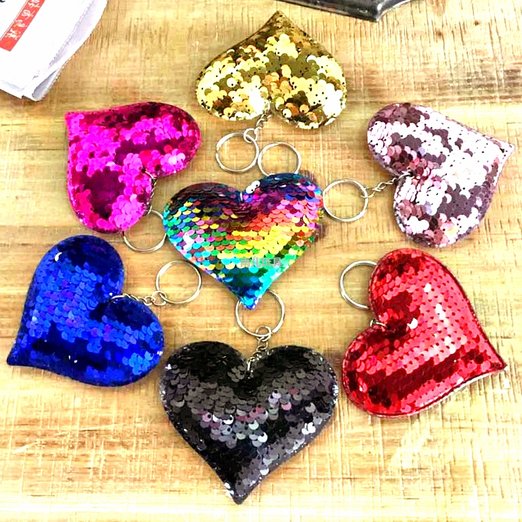 Ultrasonic Gasket sequin pendant for Valentine's Day, heart-shaped sequin pendant, heart-shaped sequin, double-sided sequin keychain