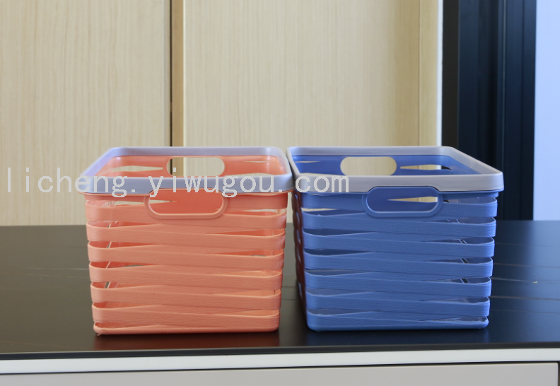 Storage basket: Kitchen hollowed-out cleaning storage basket, portable desktop storage basket Item Picture