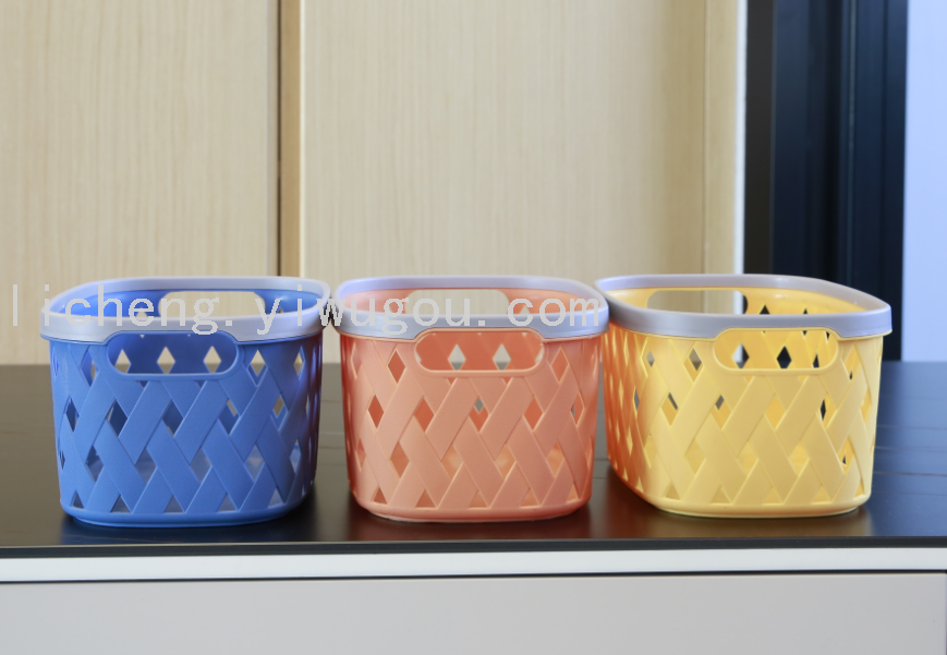 Storage basket: Kitchen hollowed-out cleaning storage basket, portable desktop storage basket