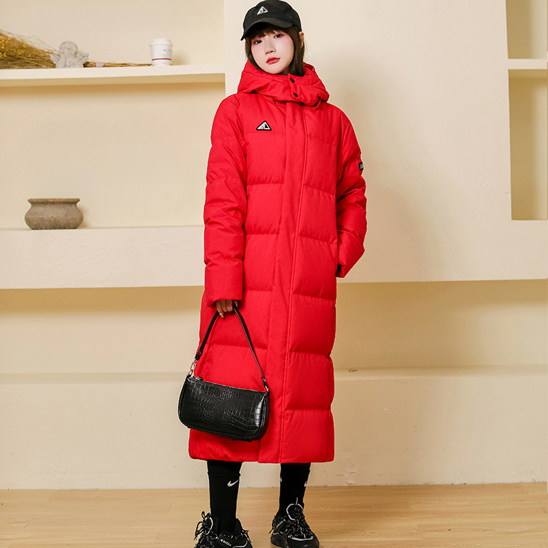 Down jacket for women 2021 New mid-length, knee-length, fashionable thick white duck down winter coat for couples Specification image