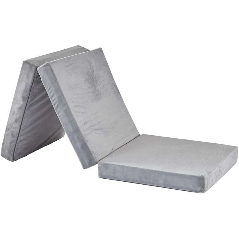 Customized cross-border three-fold mattress, foldable high resilience sponge mattress, multi-functional portable mattress, exercise yoga mat Item Picture