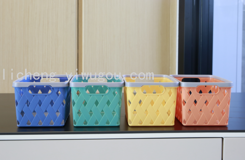 Storage basket: Kitchen hollowed-out cleaning storage basket, portable desktop storage basket Specification image