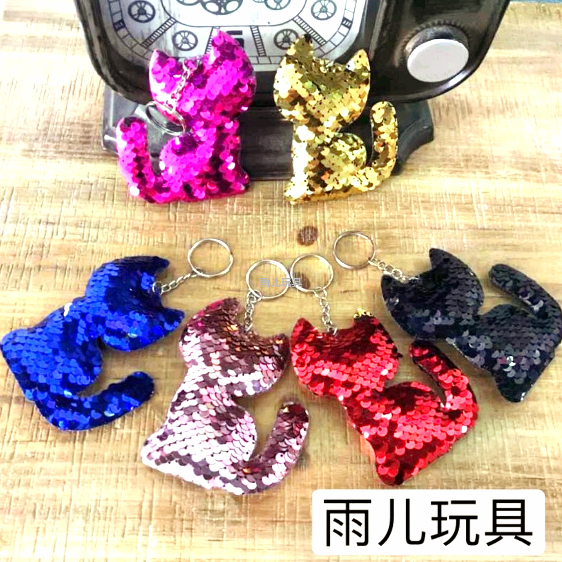 Ultrasonic sequin pendant, gumball box, plush keychain pendant, double-sided sequin keychain, kitten sequin pendant Item Picture