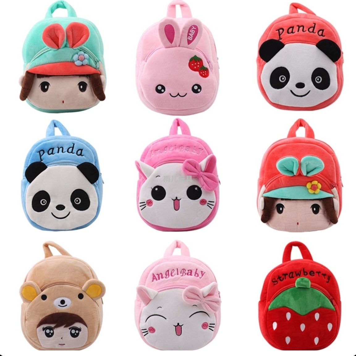 Plush backpack, children's school bag, toy bag, plush backpack, panda school bag, backpack, children's kindergarten details Picture