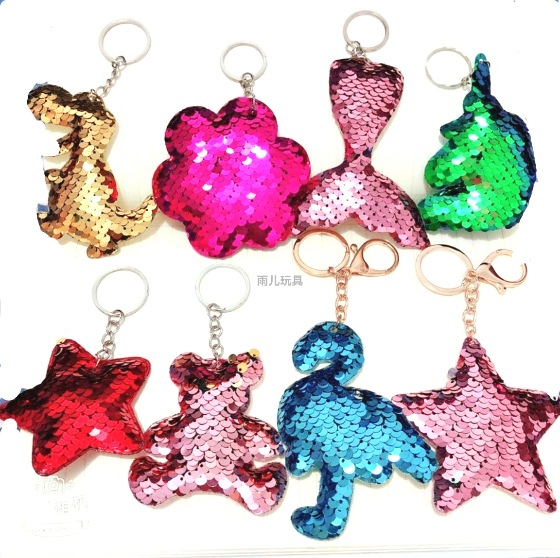 Sequin pendants, sequin keychains, sequin cartoon mobile phone pendants, sequin plush pendants, ultrasonic sequin gashapon Specification drawing