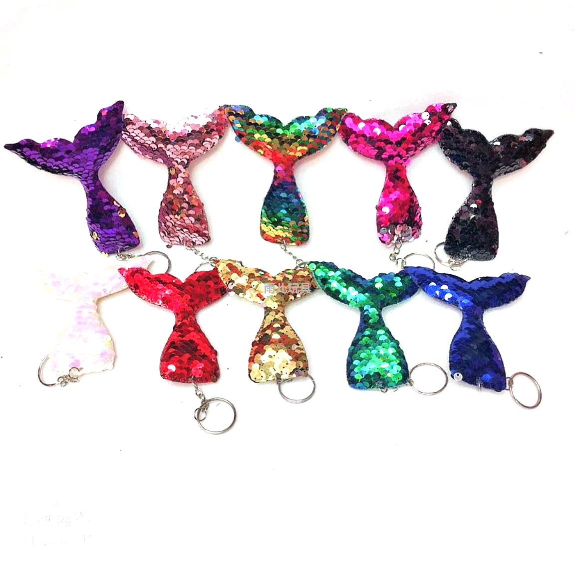 Plush toy ultrasonic sequin pendant, mermaid tail sequin pendant, sequin cartoon mermaid keychain details Picture