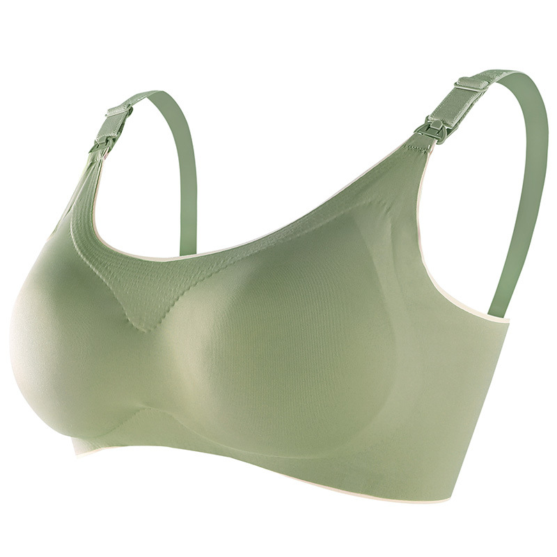 Pregnant women's non-trace glue plus size breastfeeding bra Summer Feeding adjuster folding non-underwire breastfeeding bra underwear thin Item Picture