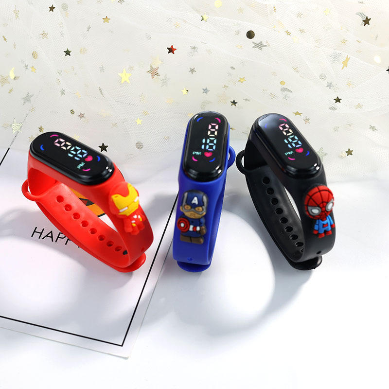 Factory direct sales of Amazon cartoon dolls, student luminous touch waterproof children's led electronic M6 wristbands and watches details Picture
