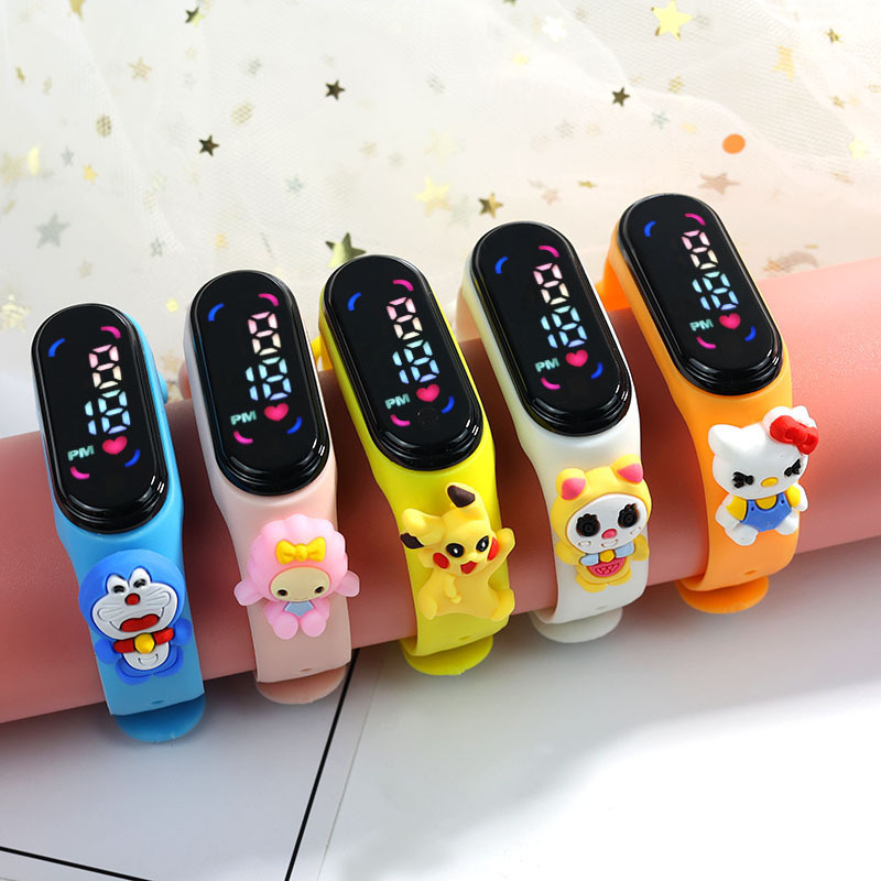 Factory direct sales of Amazon cartoon dolls, student luminous touch waterproof children's led electronic M6 wristbands and watches