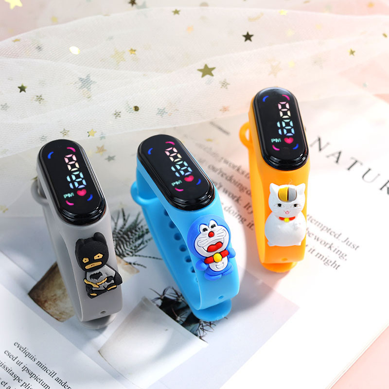 Factory direct sales of Amazon cartoon dolls, student luminous touch waterproof children's led electronic M6 wristbands and watches Specification image