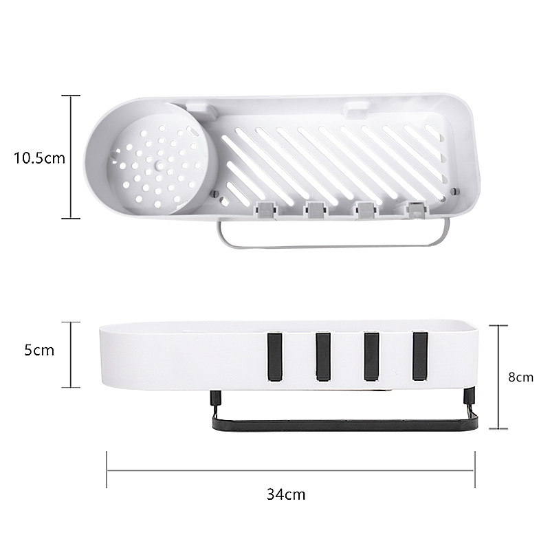 New non-drilling kitchen seasoning rack, hand washing, bathroom, wall towel hanger, hook and storage rack Item Picture