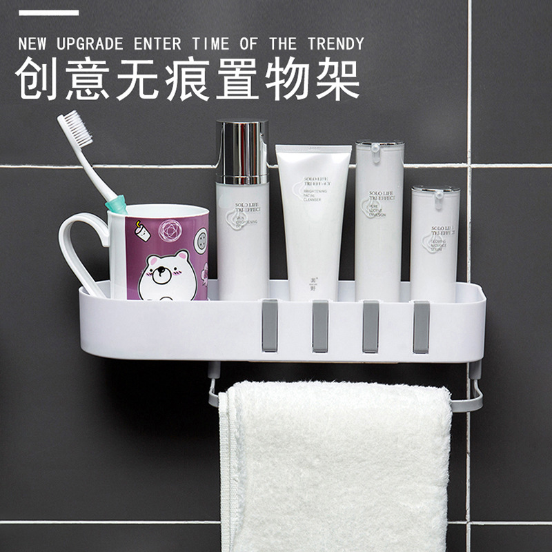 New non-drilling kitchen seasoning rack, hand washing, bathroom, wall towel hanger, hook and storage rack