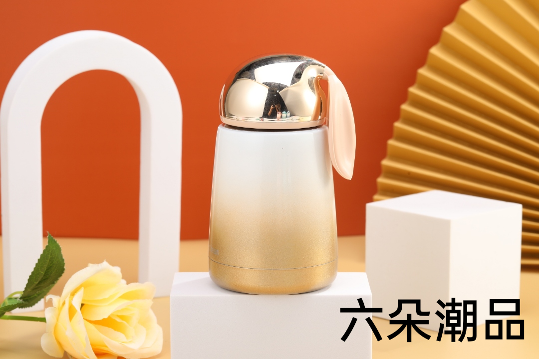 简约保温杯/硅胶提手保温/吨吨杯产品图