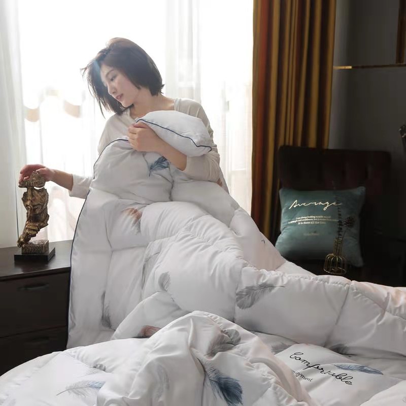 New bedding products from ywxuege: Anti-down fabric, down quilt, quilt core, down winter quilt with fallen feathers - white quilt cover, bed sheet, four-piece set, home textiles Specification image