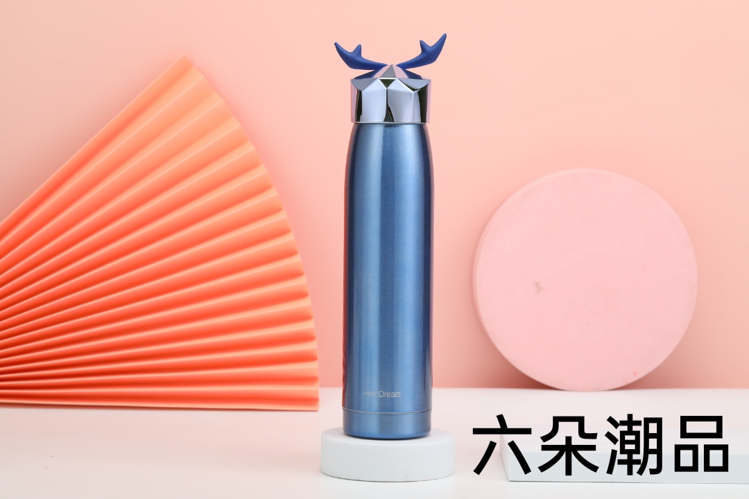 硅胶提手保温/大容量保温杯/学生随手保温白底实物图