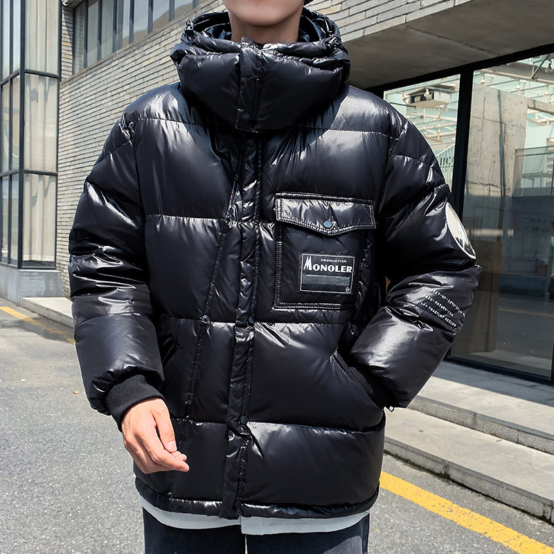 New men's down jacket 90 down jacket, filled with white duck down, trendy hooded, loose, fluffy, lightweight and thickened down jacket Specification image