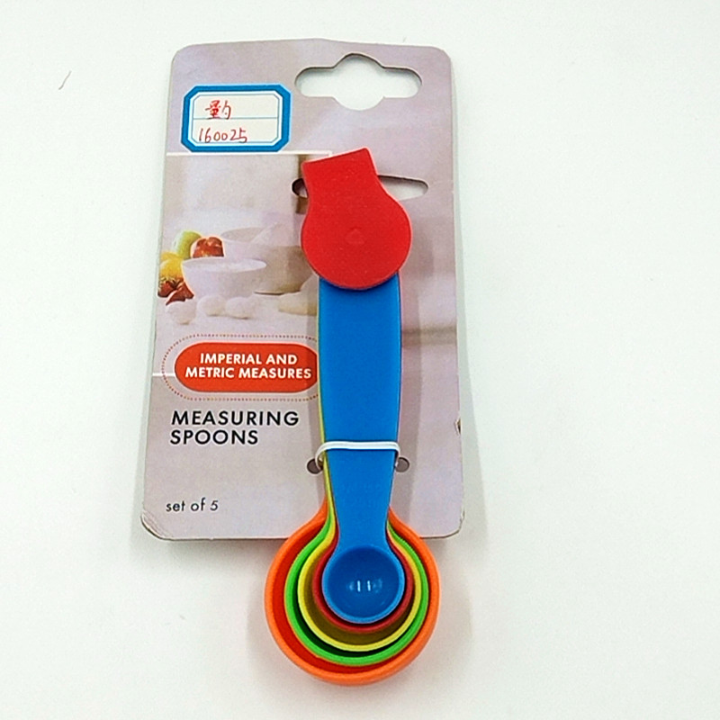 Kitchen plastic with graduated spoon measuring spoon 5 set kitchen seasoning cake baking measuring tools DIY