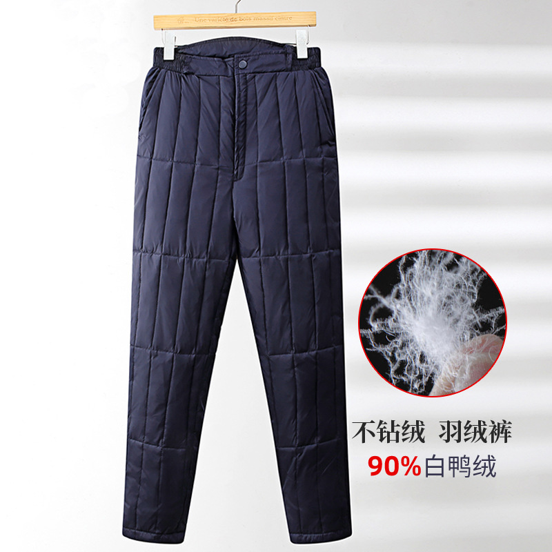 Down jacket inner liner set for middle-aged and elderly people. Grandpa keeps warm and thickened. Dad wears a cotton-padded jacket and white duck down down pants Specification image